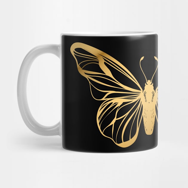 Gold Butterfly by OKUR Creative